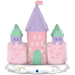 G Шар 3D (23"/65 см) Фигура на подставке, Замок Принцессы, 1 шт. в уп.