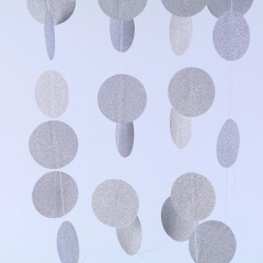 Гирлянда-подвеска Круг, Серебро, с блестками, 200 см, 1 уп.